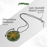 Pandantiv Orgon Verde cu Simbol Metatron - Protectie Energetica, Echilibru si Conexiune Sacra