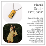 Colier Titanium cu Jasp Bondar Dreptunghiular - Energie Vibranta si Forta Interioara