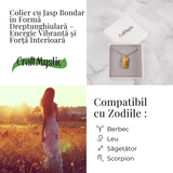 Colier Titanium cu Jasp Bondar Dreptunghiular - Energie Vibranta si Forta Interioara