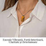 Colier Titanium cu Jasp Bondar Dreptunghiular - Energie Vibranta si Forta Interioara