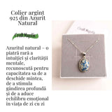 Colier cu piatra de Azurit si Argint 925, 8.76 gr - Claritate Mentala si Intuitie Amplificata