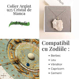 Claritate si Echilibru Zilnic - Colier Cristal de Stanca si Argint 925