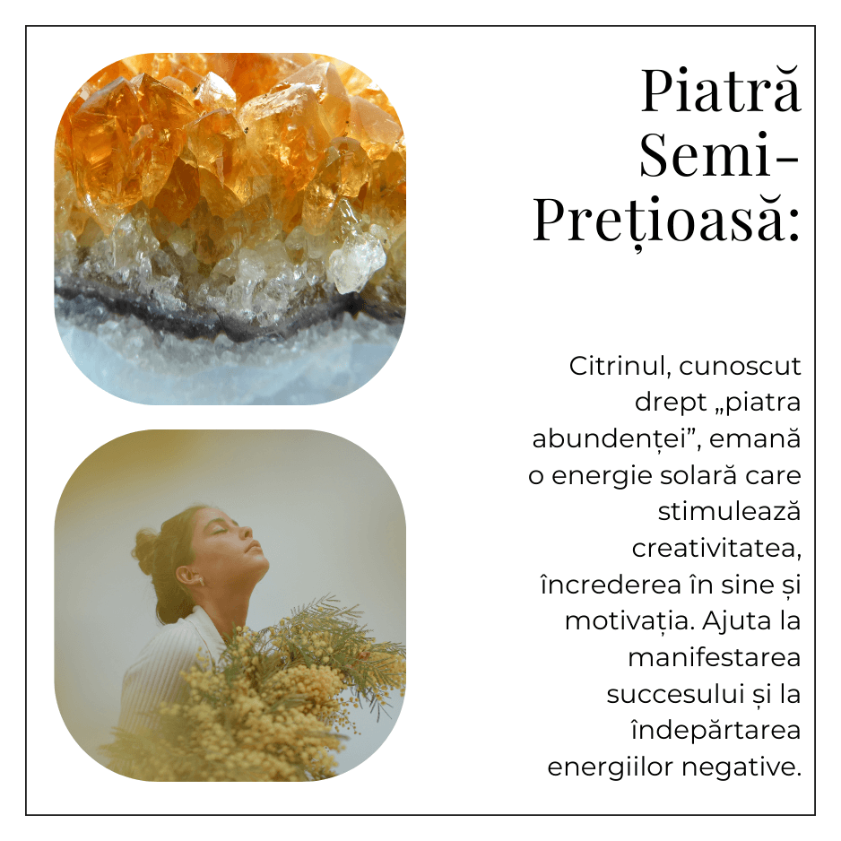 Colier auriu cu Citrin Brut - Prosperitate si Energie Pozitiva