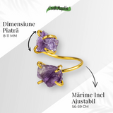 Talismanul Echilibrului - Inel Auriu cu Ametist pentru Calmul Mintii