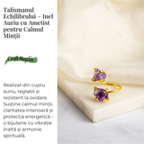Talismanul Echilibrului - Inel Auriu cu Ametist pentru Calmul Mintii