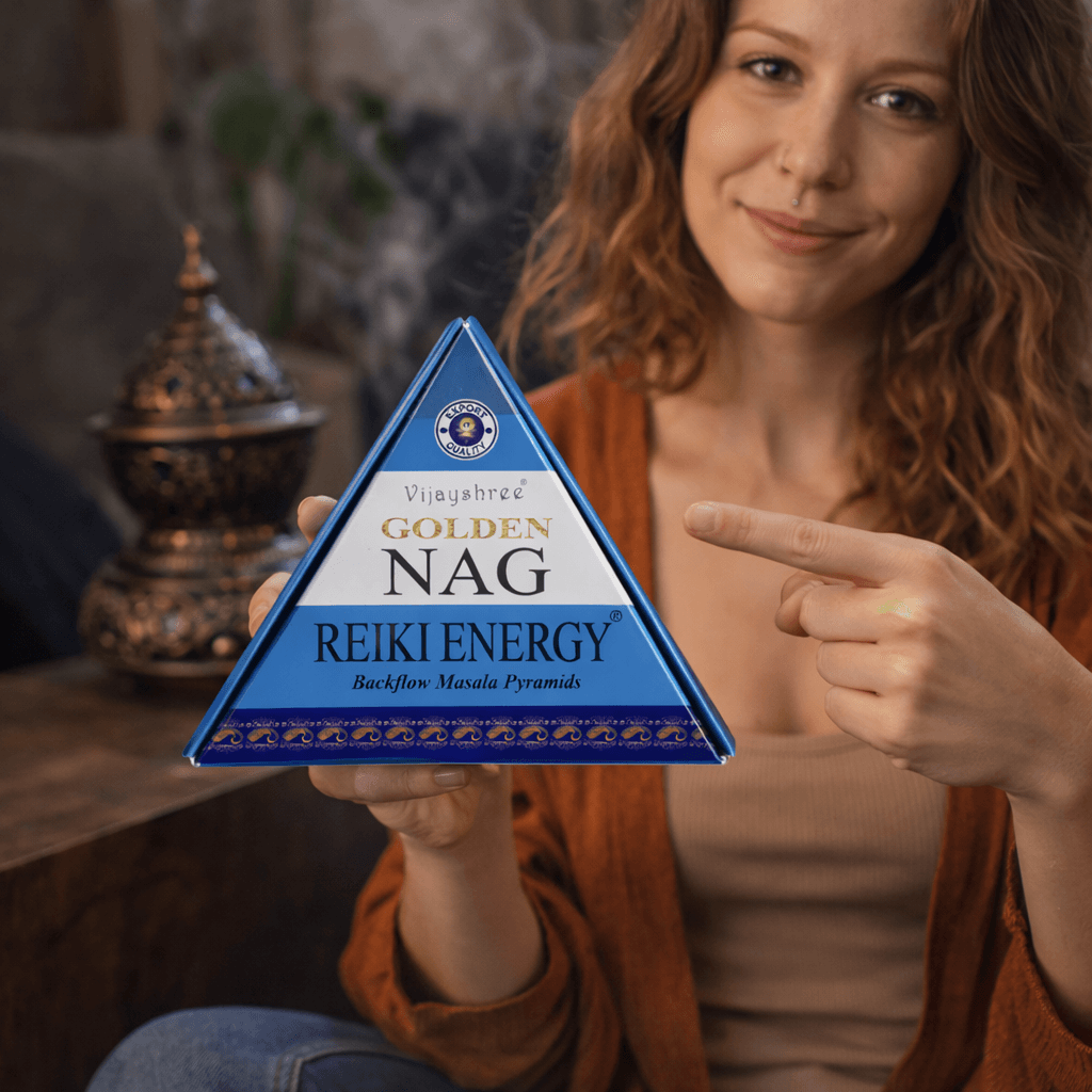 Conuri Parfumate Backflow Golden Nag Reiki Energy - Piramida Sacra pentru Vindecare si Echilibru Energetic