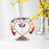 Copac pietre semipretioase 7 chakra in forma de inima - Decor cristal feng shui, accesorii premium pentru birou