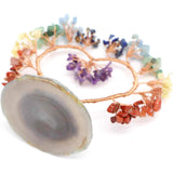 Copac pietre semipretioase 7 chakra in forma de inima - Decor cristal feng shui, accesorii premium pentru birou