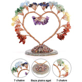 Copac pietre semipretioase 7 chakra in forma de inima - Decor cristal feng shui, accesorii premium pentru birou