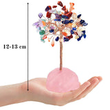 Copacel 12-13 cm din 7 pietre naturale Chakra si baza din cristal natural Cuart Roz pentru noroc si prosperitate