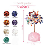 Copacel 12-13 cm din 7 pietre naturale Chakra si baza din cristal natural Ametist pentru noroc si prosperitate