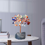 Copacel 12-13 cm din 7 pietre naturale Chakra si baza din cristal natural Ametist pentru noroc si prosperitate