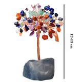 Copacel 12-13 cm din 7 pietre naturale Chakra si baza din cristal natural Ametist pentru noroc si prosperitate