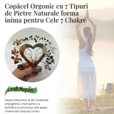 Copacel Orgonic cu 7 Pietre Naturale – Forma Inima pentru Cele 7 Chakre