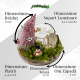 Suport Lumanare cu Cuart Transparent – Claritate, Lumină si Energie Festiva