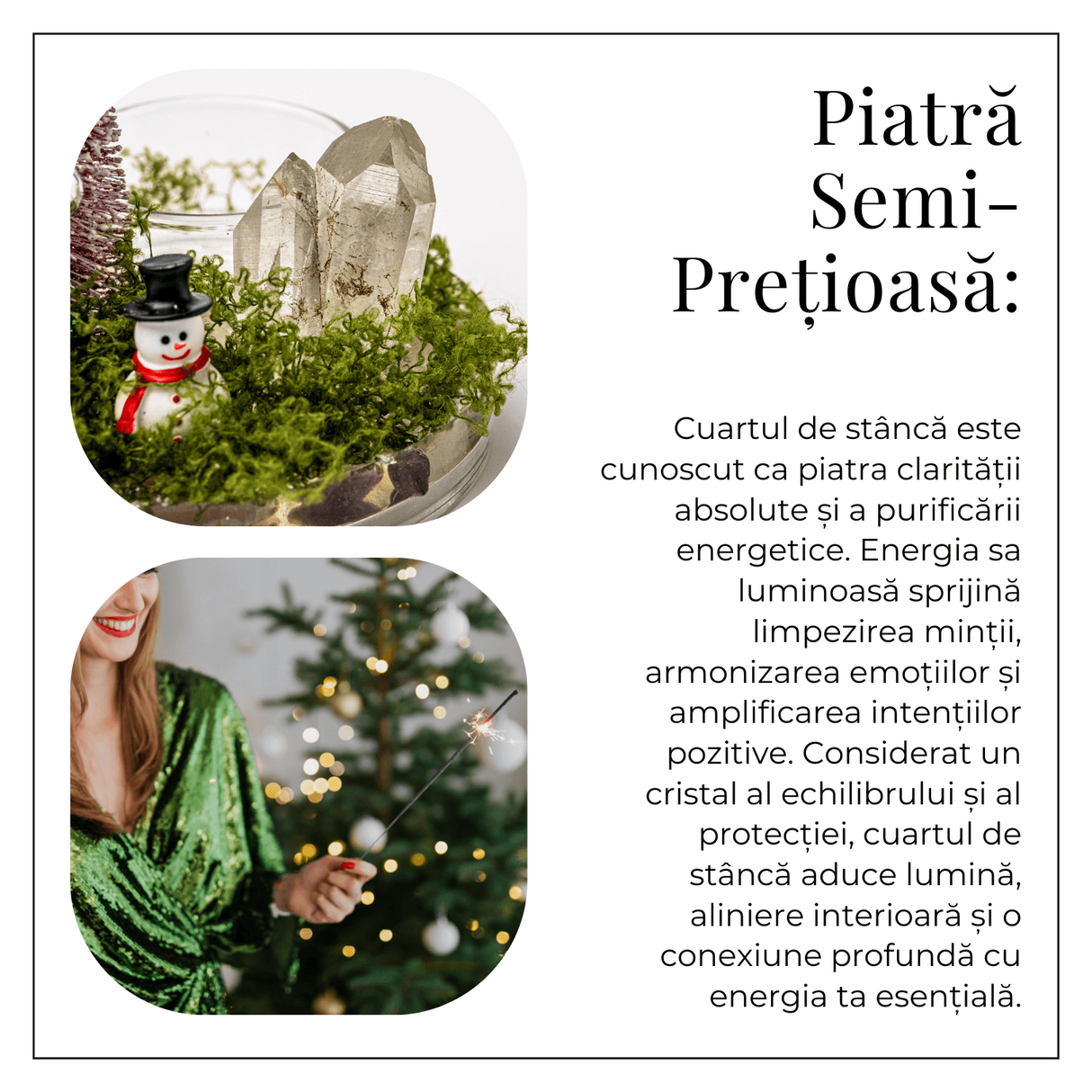 Suport Lumanare cu Cuart Transparent – Claritate, Lumină si Energie Festiva