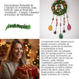 Coronita de Craciun cu Aventurin Verde, Jasp Rosu si Agat - Arborele Prosperitatii si Magiei Festive