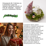 Suport Lumanare cu Cuart Transparent – Claritate, Lumină si Energie Festiva