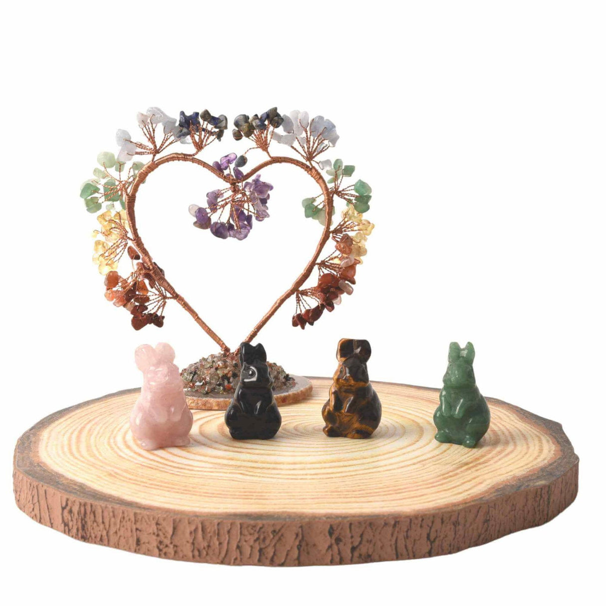 Figurina 4 cm cu forma de iepure sculptata manual din Cuart Roz natural - Cristale si pietre vindecatoare semipretioase cu animale