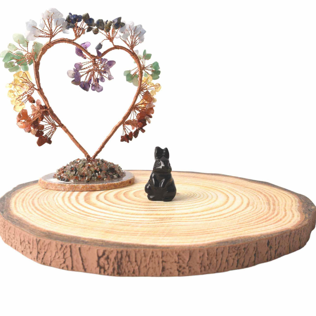Figurina 4 cm cu forma de iepure sculptata manual din Obsidian natural - Cristale si pietre vindecatoare semipretioase cu animale