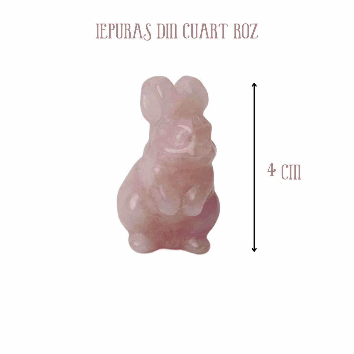 Figurina 4 cm cu forma de iepure sculptata manual din Obsidian natural - Cristale si pietre vindecatoare semipretioase cu animale
