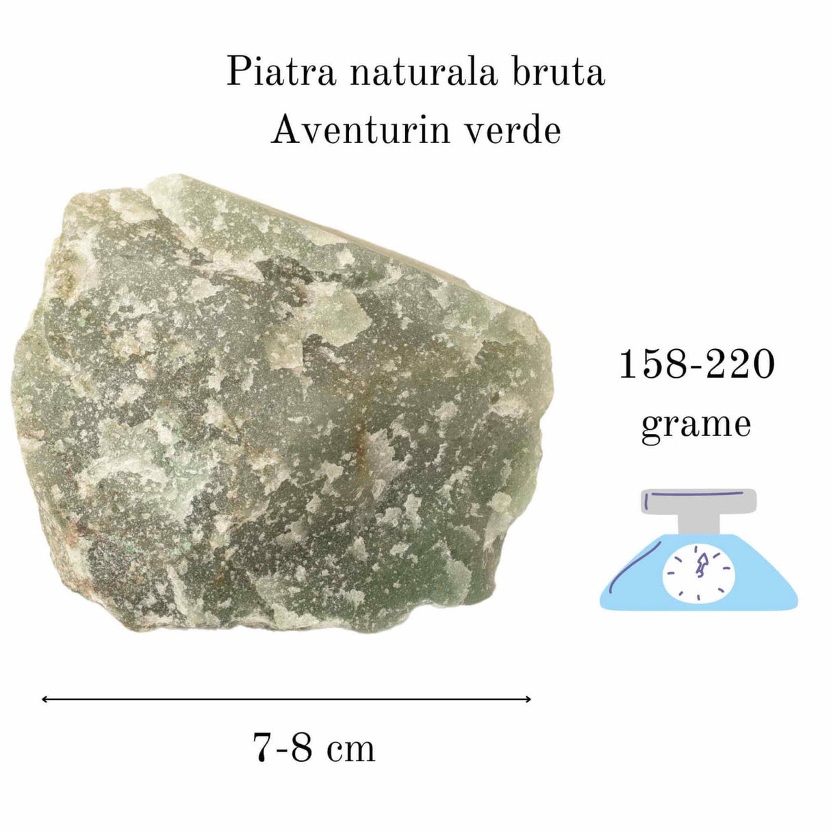 Cristal natural unicat Aventurin Verde pietre brute 8-9 cm - Pietre semipretioase pentru echilibru si calmare emotionala