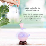 Set 28 piese cu cristale vindecatoare naturale - Contine 14 cristale naturale polisate si 7 pietre brute, sfera, pendul, selenit, bratara, colier, cristal stanca, pietre sparte
