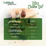 Set 21 Sticlute cu Mini Cristale si Pietre Naturale pentru Ritualuri Magice si Meditatie