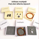 Cutie bijuterii crem inscriptionata CraftMystic - Protectie si Eleganta pentru Bijuterii