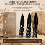 Cutit Ritualic din Obsidian Negru Mexican Lucrat Manual – Claritate si Transformare
