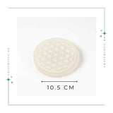 Placa Selenit cu Floarea Vietii – Purificare, Armonie si Reincarcare Energetica 10.5 cm