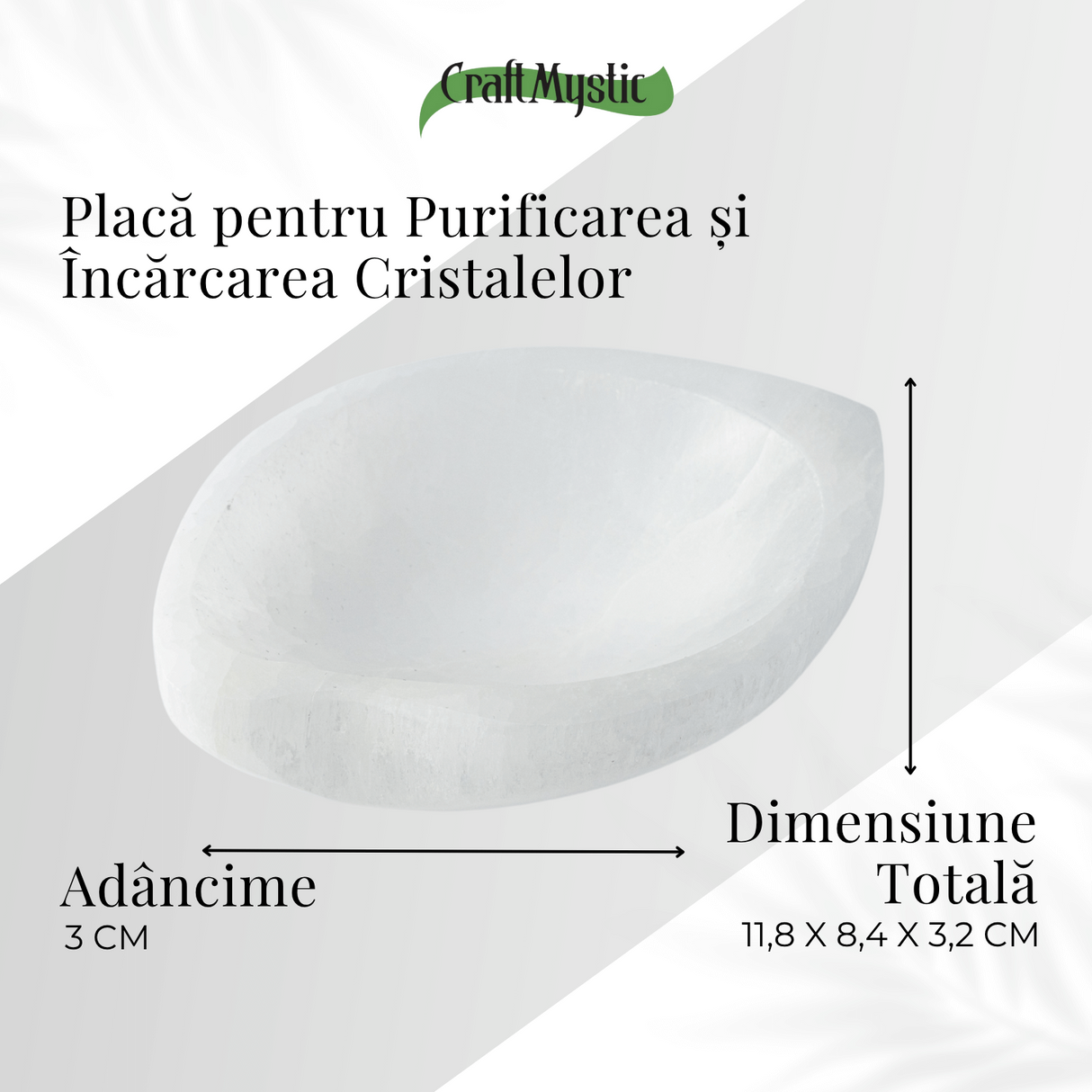 Bol din Selenit Natural - Purificare Energetica si Incarcare Cristalina