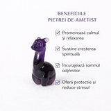 Figurina Lama din Ametist - Simbol al Calmului si Protectiei Spirituale