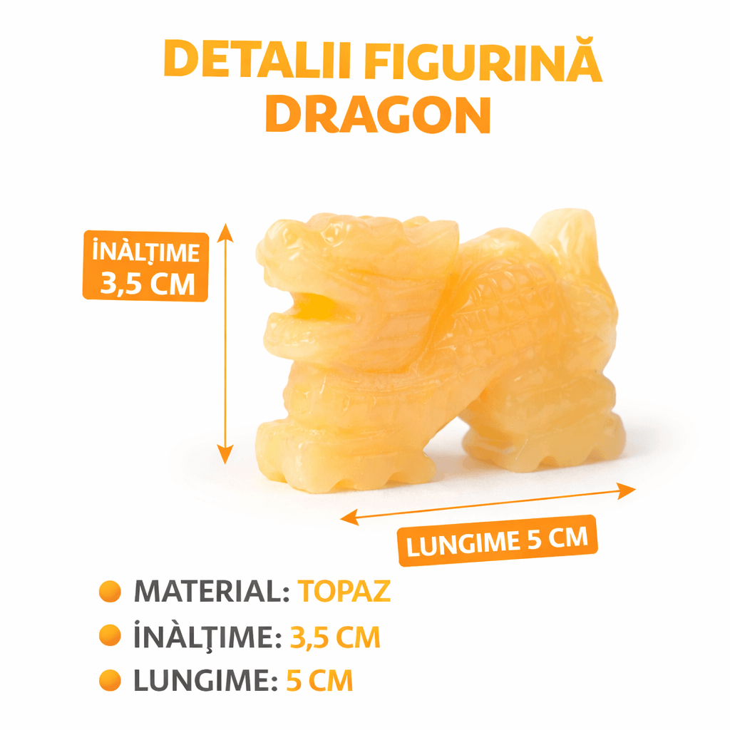 Dragon din Topaz Galben – Forta Interioara, Prosperitate si Claritate Mentala