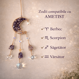 Ornament decorativ cu ametist – semiluna pentru armonia spatiului
