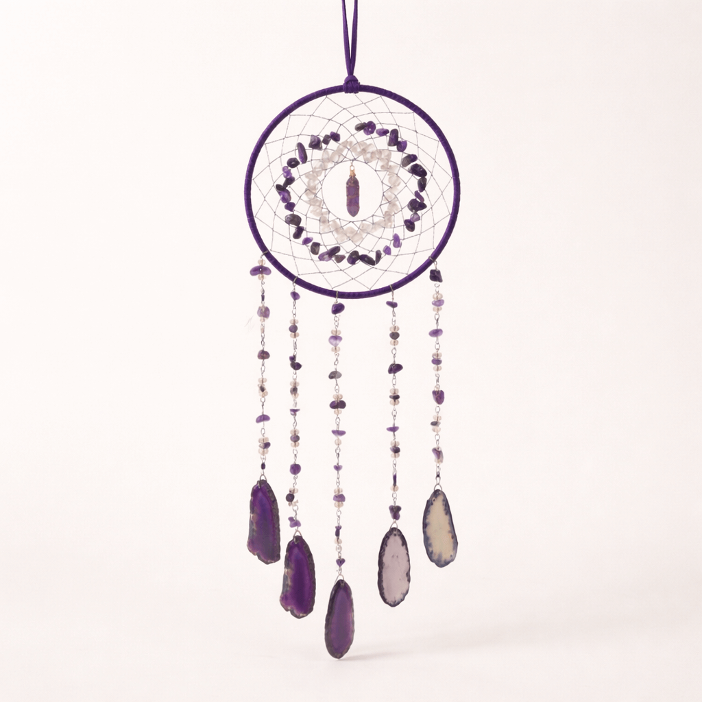 Dreamcatcher arborele vietii cu ametist – un simbol al claritătii si linistii interioare