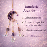 Ornament decorativ cu ametist – semiluna pentru armonia spatiului