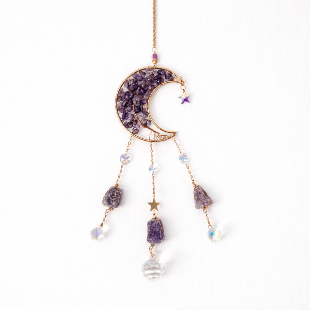 Ornament decorativ cu ametist – semiluna pentru armonia spatiului