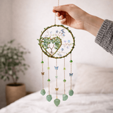 Dreamcatcher cu aventurin verde, un simbol al inimii deschise și al echilibrului natural