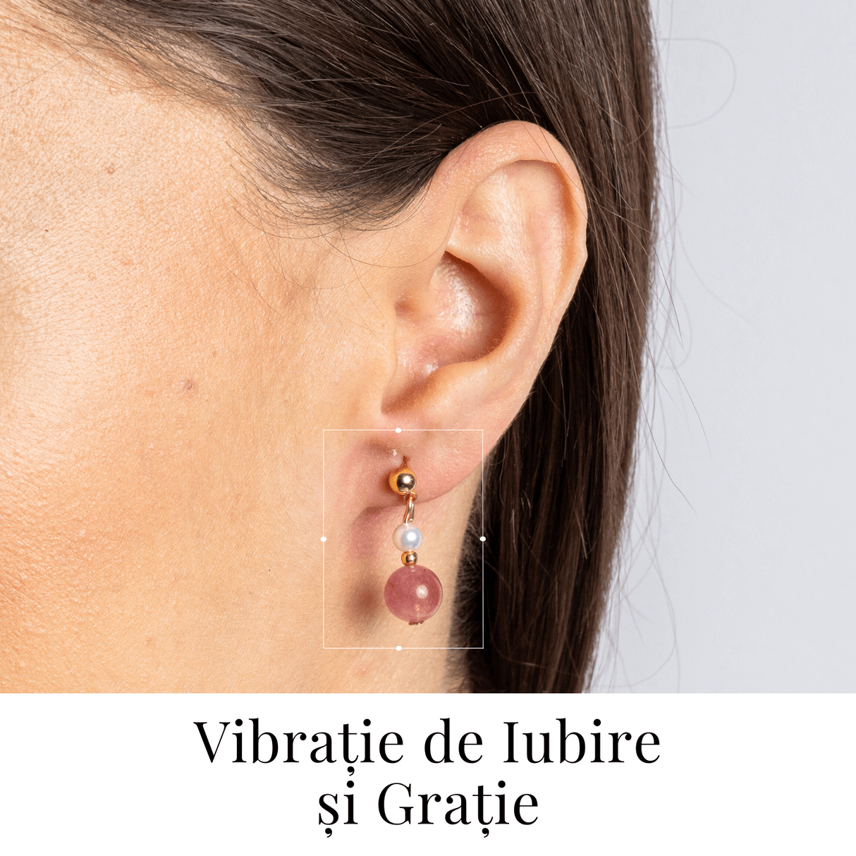 Vibratie de Iubire si Gratie - Cercei cu Perla si Cristal Capsuna