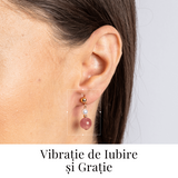 Vibratie de Iubire si Gratie - Cercei cu Perla si Cristal Capsuna