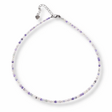 Echilibru si Claritate - Choker din Otel Inoxidabil cu Fluorit Multicolor Natural Fatetat 2.5MM