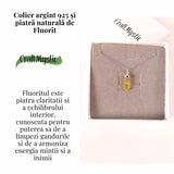 Colier Argint 925 cu Fluorit Natural - Claritate si Echilibru Interioar