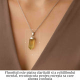 Colier Argint 925 cu Fluorit Natural - Claritate si Echilibru Interioar