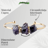 Bratara Cupru cu Ametist Brut - Claritate si Echilibru Interior