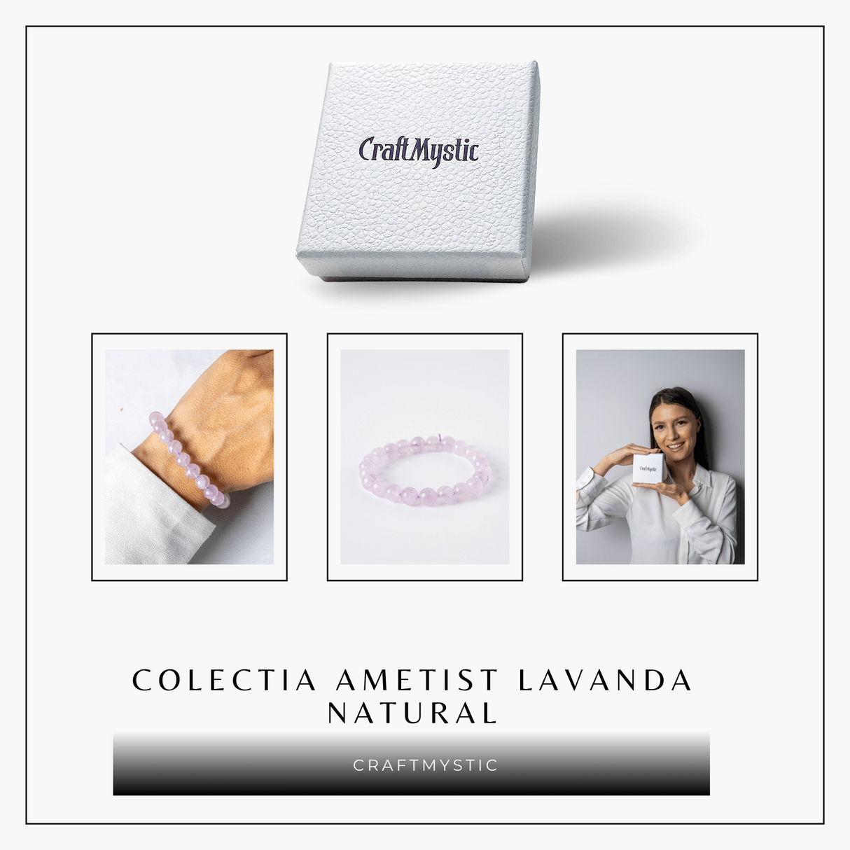 Calm si Armonie - Bratara din Ametist Lavanda Natural 8mm