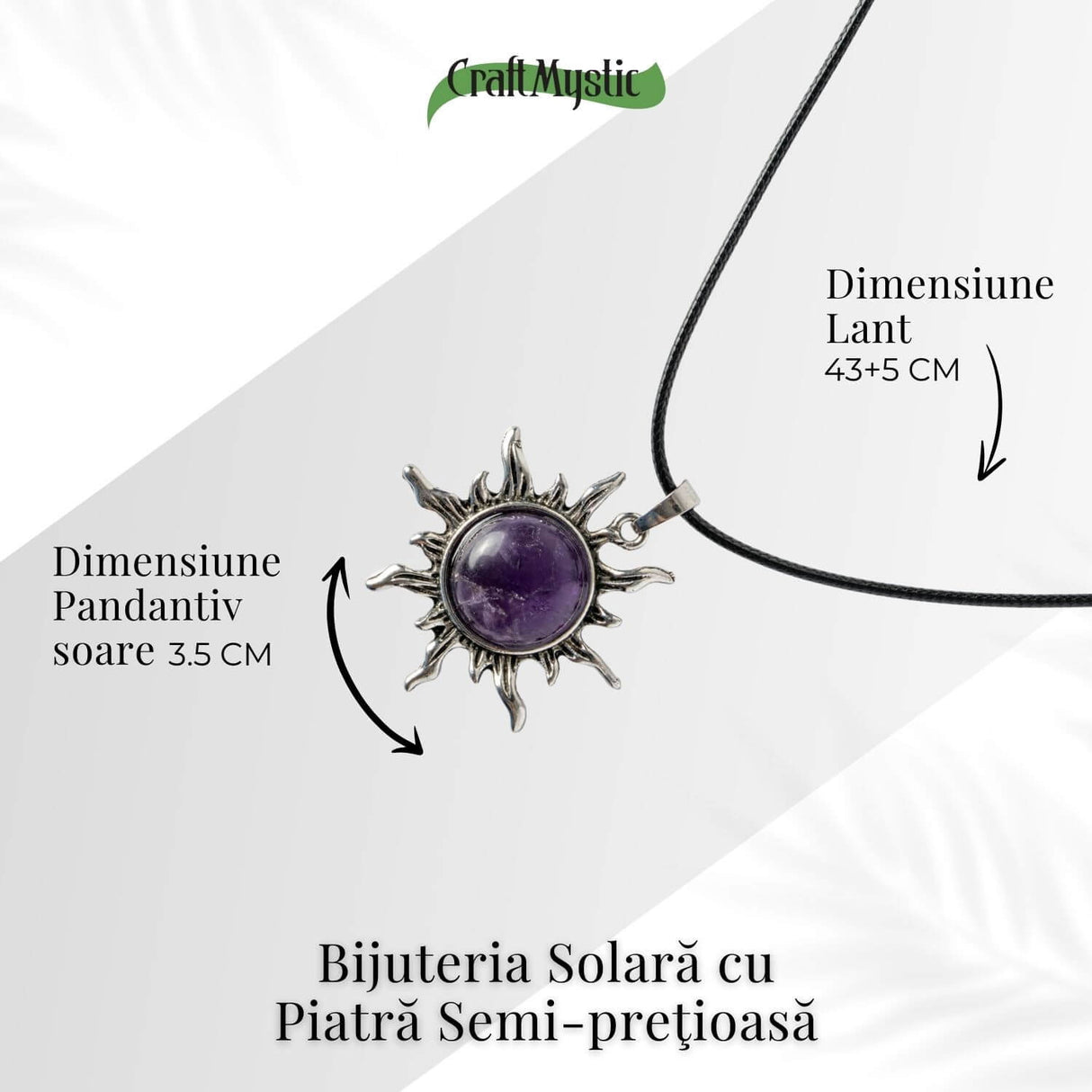 Echilibru si Spiritualitate - Colier Soare cu Ametist Natural
