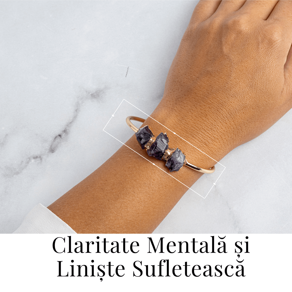 Bratara Cupru cu Ametist Brut - Claritate si Echilibru Interior
