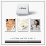 Echilibru si Linsite - Colier din Ametist Natural pe Lant de Cupru