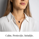 Calm si Echilibru - Colier din Ametist Natural cu Lant din Otel Inoxidabil